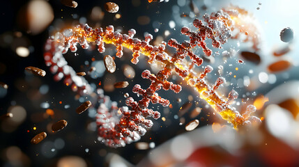 Poster - this image depicts a complex molecular structure. it's perfect for scientific presentations educatio