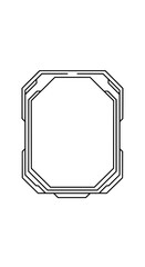 Fototapete - Futuristic Tech Frame: Minimalist geometric design. A clean and modern graphic of a futuristic frame, perfect for digital interfaces, tech concepts, and design elements.