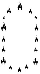 Poster - Burning Circle: A captivating graphic illustration of a circle comprised of dynamic flames, symbolizing energy, transformation, and a powerful creative force.