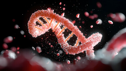 Poster - a stunning 3d rendering of dna. perfect for science educational material or use in presentations abo