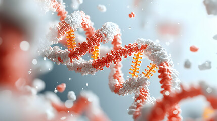 Poster - a close-up of a dna double helix. this image can be used for scientific presentations educational ma