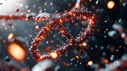 Poster - a striking macro image of a glowing cellular structure floating in space. perfect for science visual