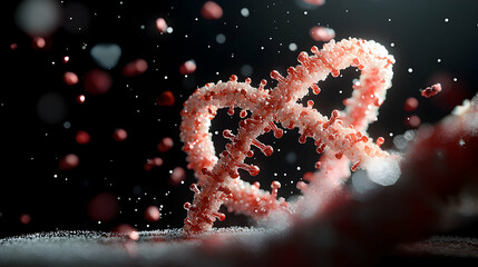 Poster - microscopic view of a biological structure. could represent a virus or protein. suitable for scienti