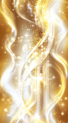 Poster - A gold and white swirl with many stars. The swirl is very long and has a lot of stars