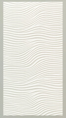 Poster - A white wall with a wavy pattern. The design is simple and clean, with no other colors or patterns visible. Scene is calm and serene, as the wavy pattern suggests a sense of movement