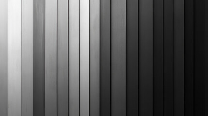 Poster - A black and white photo of a wall with a series of vertical lines. The photo has a monochromatic color scheme and a minimalist feel. The lines are evenly spaced and appear to be made of wood or metal