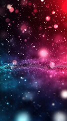 Poster - A colorful background with many small dots. The background is blue and purple. The dots are scattered all over the background
