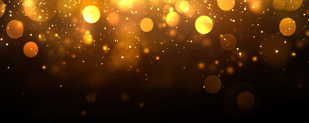 Poster - A gold background with many small gold circles. The circles are scattered all over the background