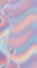 Poster - Abstract Pastel Swirls and Spheres: A Dreamlike Digital Art Piece