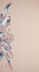 Fototapete - Abstract Iridescent Liquid Splash Digital Art Background Wallpaper