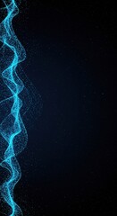 Poster - Abstract Blue Particle Wave: Digital Art Background Design