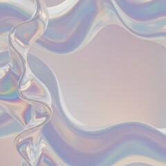Fototapete - Abstract Iridescent Liquid Waves Background Pastel Colors Fluid Design  Digital Art 3D Render