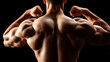 © Michael - Muscular male back flexing under strong light showcasing detailed muscle definition and high contrast shadows