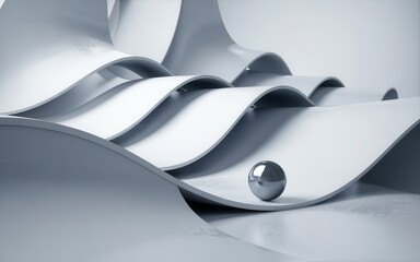 Poster - Monochromatic Architecture, an abstract vision with minimalist elements inside