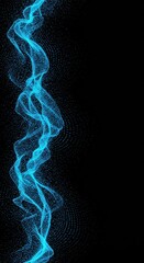 Fototapete - Abstract Blue Particle Wave Abstract Background Design Digital Art