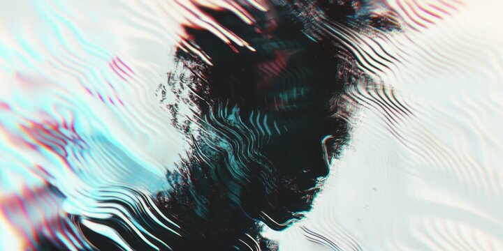 Glowing motion flows, glitch ripples pull, background fades
