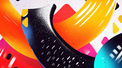 Leinwandbilder - Colorful urban insect illustrations playfully dance across the s, providing a captivating copy space perfect for creative messaging and artistic exploration.