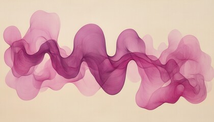 Aufkleber - Abstract Magenta Swirls on Beige Canvas Background with Fluid Motion and Subtle Textures Creating a Dynamic and Modern Design Element
