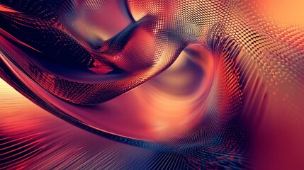 Aufkleber - Abstract metallic wave pattern with intricate details and vibrant colors