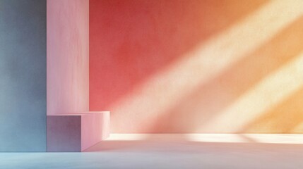 Aufkleber - Abstract colorful studio backdrop with sunlight, perfect for product display