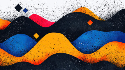 Poster - exotic feather colors create a striking abstract illustration with copy space, showcasing vibrant la