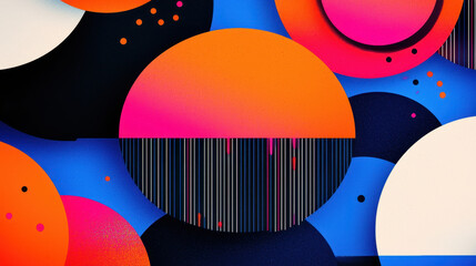 Poster - vibrant circles and playful shapes create an engaging illustration with copy space, inviting creativ