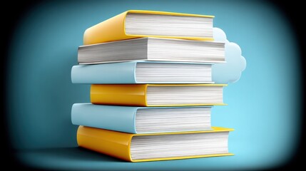 Poster - Stack of books symbolizing chief learning officer icon concept for timeless knowledge and ongoing education initiatives