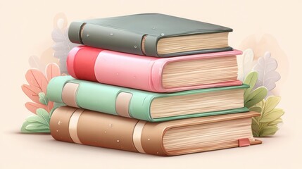 Poster - Stack of books representing chief storytelling officer concept with emphasis on narrative and creative communication skills