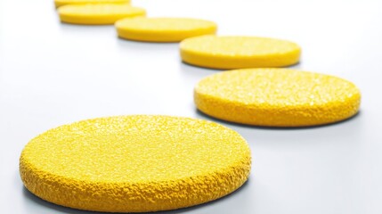 Poster - A vibrant collection of yellow sponges displaying natural textures and colors for a fresh and clean aesthetic appeal