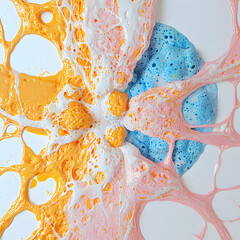 Poster - Abstract artwork with vibrant colors and textured patterns. Use for textiles graphic design or modern art prints. A visual representation of an explosion.