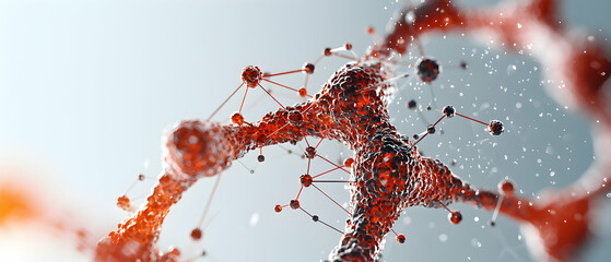 Poster - a detailed abstract illustration of a complex cellular structure. ideal for scientific articles rese