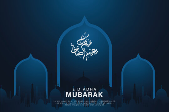 Eid al-Adha, Happy Eid al-Adha Mubarak banner Illustration background design
