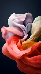 Poster - abstract image of flowing fabric in vibrant colors against a dark background. great for wallpaper ar