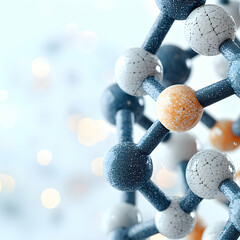 Poster - a detailed abstract image of a molecular structure with colored spheres connected by rods. ideal for