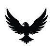 © Sidratul - Silhouette vector of an eagle in flight with spread wings on a white background