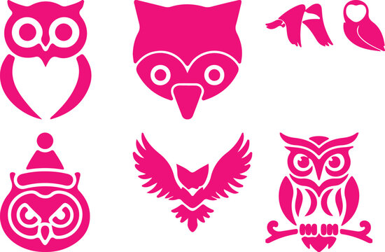 Owl bundil simple icon. Vector ICON all icon Viktor 