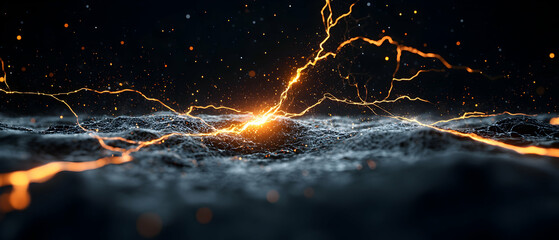 Poster - Abstract image of energy and lightning. Suitable for science fiction graphic design or website backgrounds. Depicts cosmic events and powerful force.