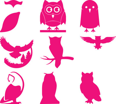  Owl  bundil simple icon. Vector ICON all icon Viktor 