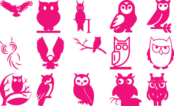  Owl  bundil simple icon. Vector ICON all icon Viktor 