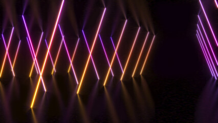 Leinwandbilder - Abstract background technology neon light background,mock up stage for product presentation,3D rendering