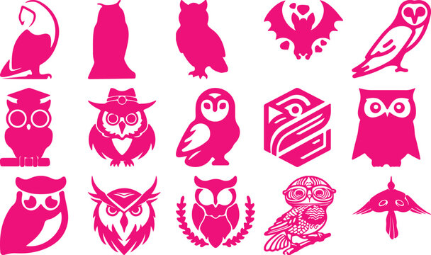  Owl  bundil simple icon. Vector ICON all icon Viktor 