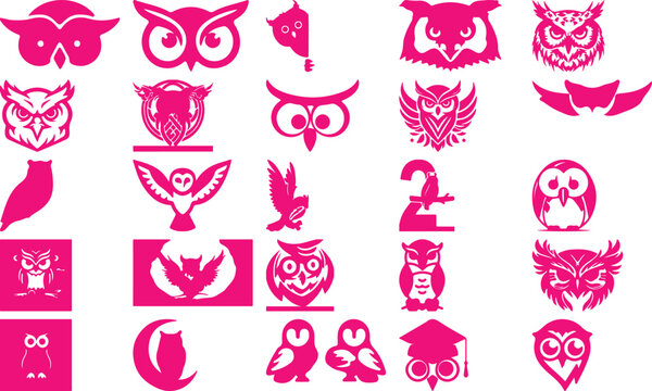  Owl  bundil simple icon. Vector ICON all icon Viktor 