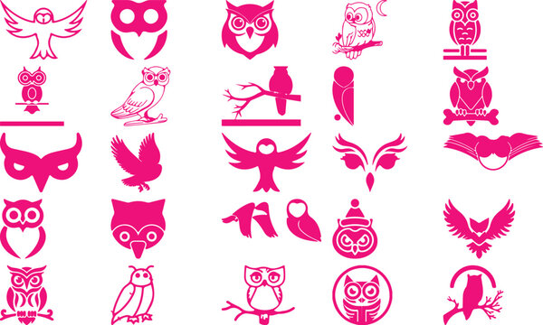  Owl  bundil simple icon. Vector ICON all icon Viktor 