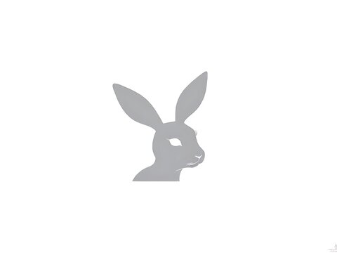 Elegant rabbit head silhouette icon on a clean white background.