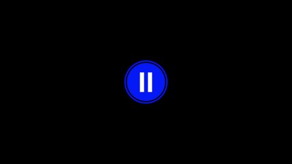 Poster - Animated Pause Button Icon On Black Background