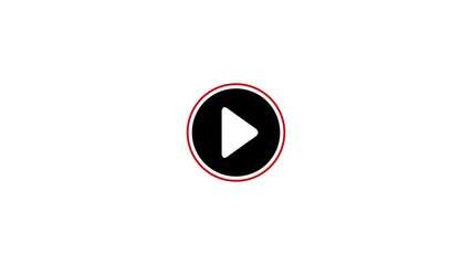 Poster - Play Button Animation On White Background