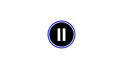 Poster - Pause Button Icon Animated, music or player for media.