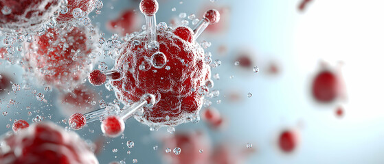 Poster - microscopic view of a virus. it's perfect for science projects educational materials or medical pres