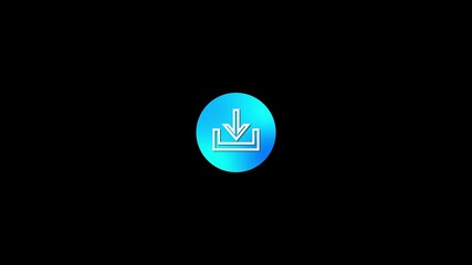 Poster - Download Icon Animation On Blue Gradient Background