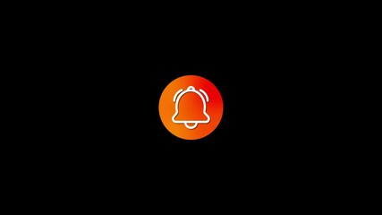 Poster - Notification Bell Icon Animation On Black Background